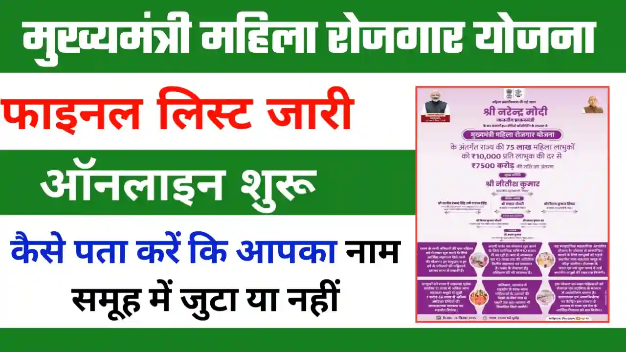 Bihar Mahila Rojgar Yojana Final List